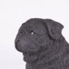 Black Pug pet dog cremation urn figurine, face