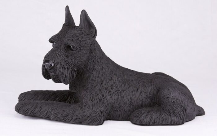 Schnauzer pet dog cremation urn figurine