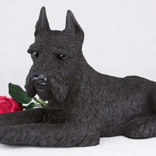 Schnauzer pet dog cremation urn figurine