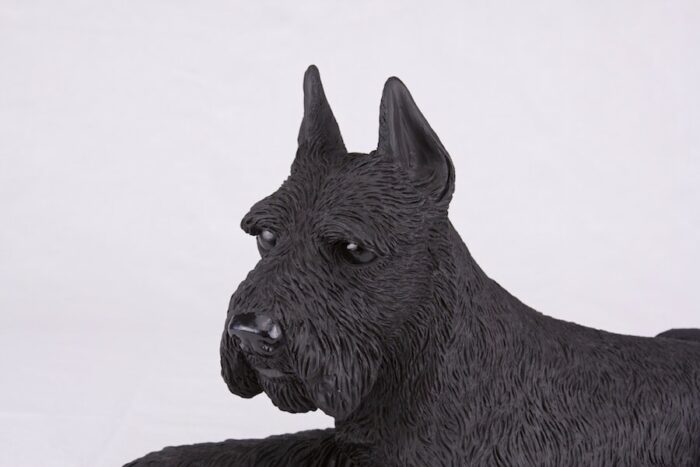 Black Schnauzer pet dog cremation urn figurine