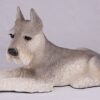 Schnauzer pet dog cremation urn figurine, ears up