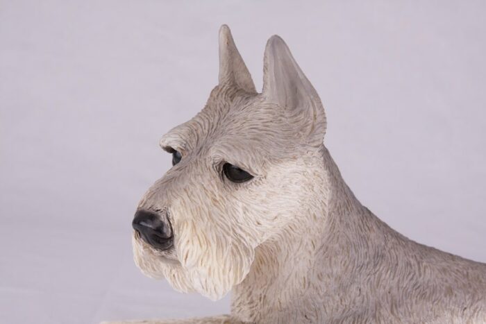 Schnauzer pet dog cremation urn figurine, face