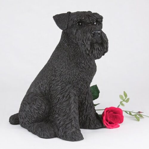 Black Schnauzer pet dog cremation urn figurine