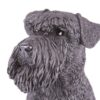 Black Schnauzer pet dog cremation urn figurine, face