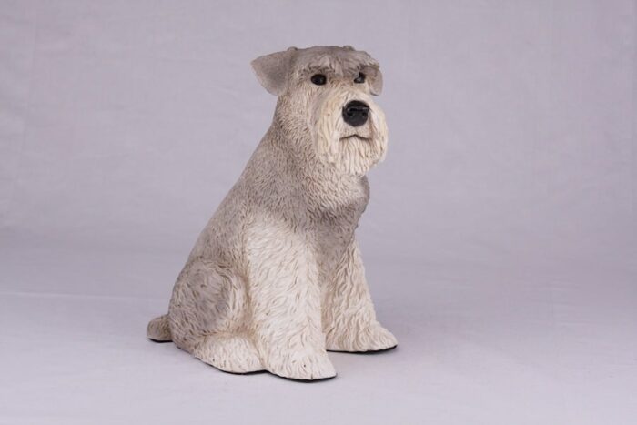 Schnauzer pet dog cremation urn figurine