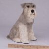 Schnauzer pet dog cremation urn figurine, with ruler