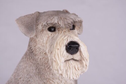 Schnauzer pet dog cremation urn figurine, face