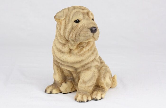 Shar Pei pet dog cremation urn figurine