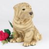 Shar Pei pet dog cremation urn figurine