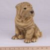 Shar Pei pet dog cremation urn figurine, with ruler