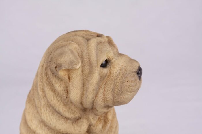 Shar Pei pet dog cremation urn figurine, face