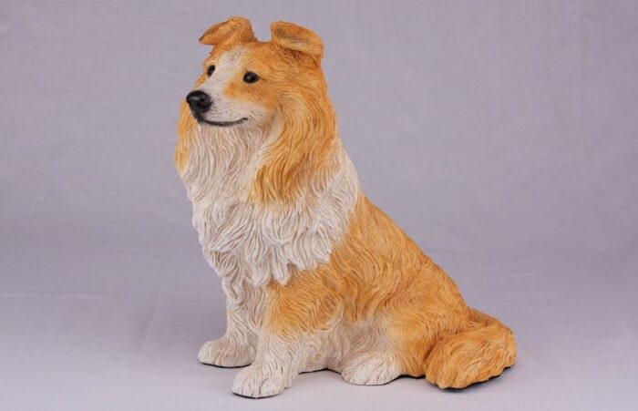 Shetland Sheepdog Sheltie pet dog cremation urn figurine