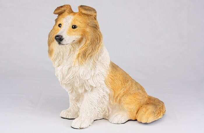 Shetland Sheepdog Sheltie pet dog cremation urn figurine