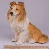 Shetland Sheepdog Sheltie pet dog cremation urn figurine, with ruler