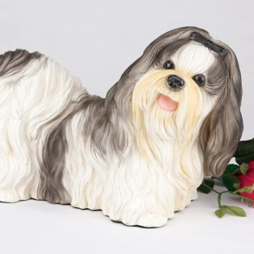 Shih Tzu pet dog cremation urn figurine