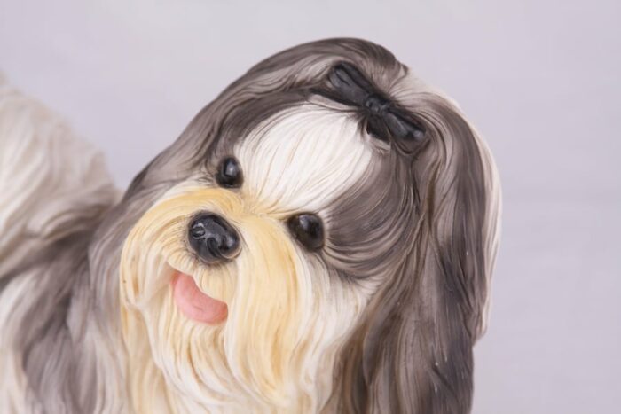 Shih Tzu pet dog cremation urn figurine, face