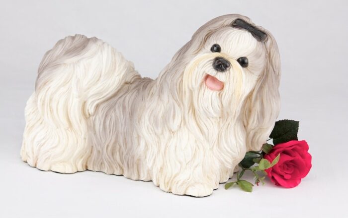 Shih Tzu pet dog cremation urn figurine