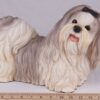 Shih Tzu pet dog cremation urn figurine, with ruler