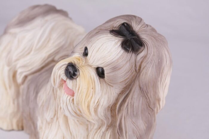 Shih Tzu pet dog cremation urn figurine, face