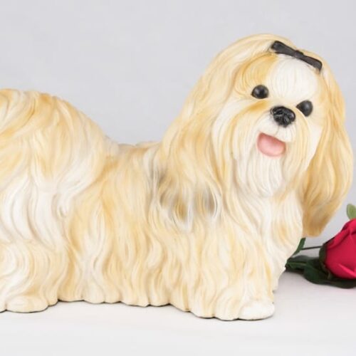 Shih Tzu pet dog cremation urn figurine