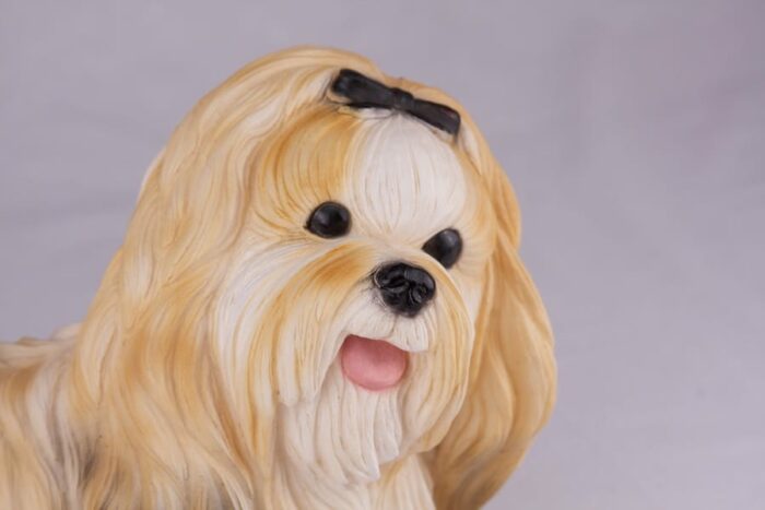 Shih Tzu pet dog cremation urn figurine, face