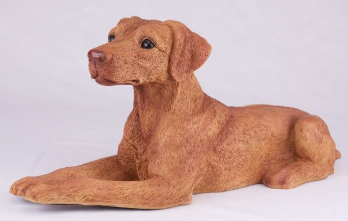 Vizsla pet dog cremation urn figurine