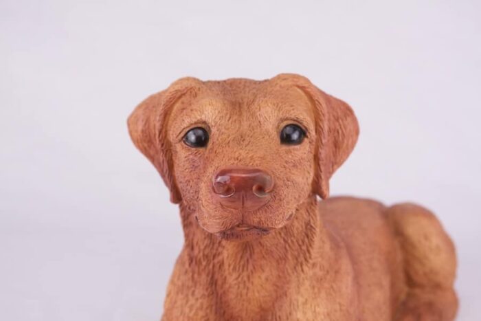 Vizsla pet dog cremation urn figurine, face