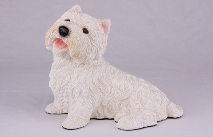 Westie Terrier pet dog cremation urn figurine