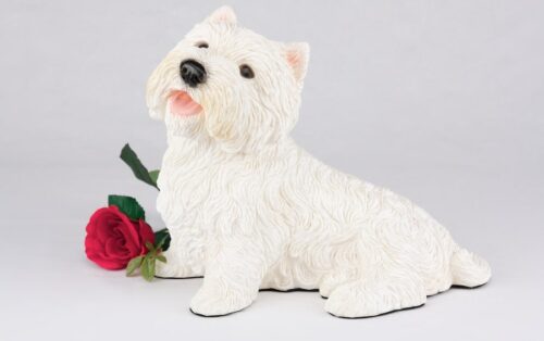 Westie Terrier pet dog cremation urn figurine