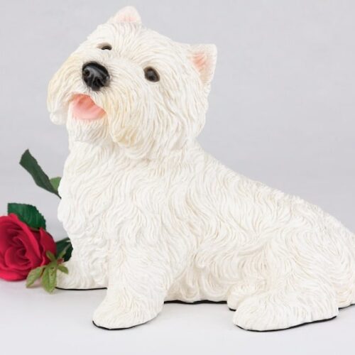 Westie Terrier pet dog cremation urn figurine