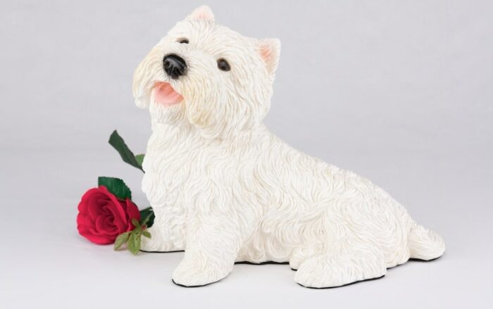 Westie Terrier pet dog cremation urn figurine