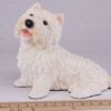 Westie Terrier pet dog cremation urn figurine, with ruler