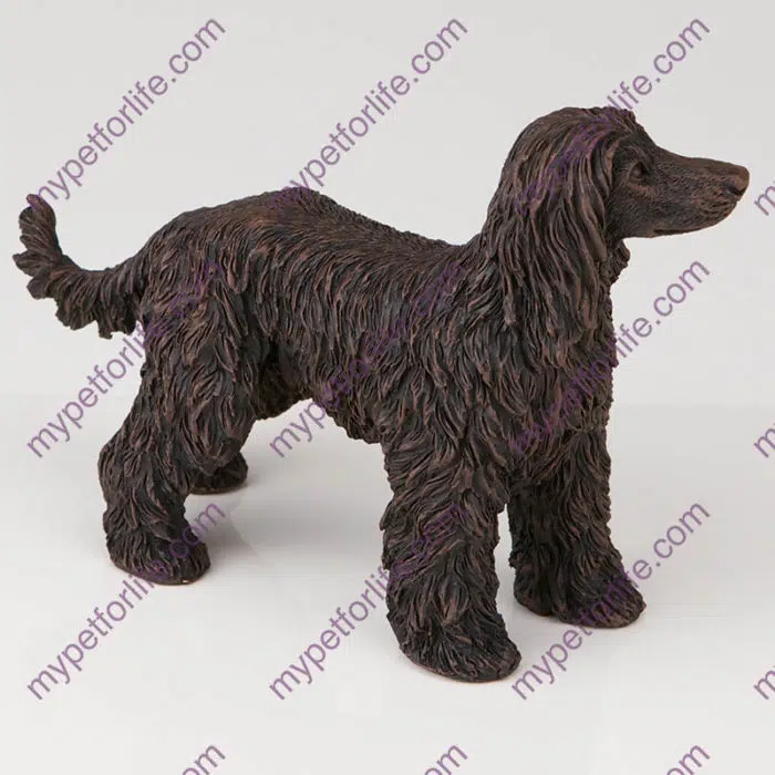 Bronze style dog cremation urn, afghan hound