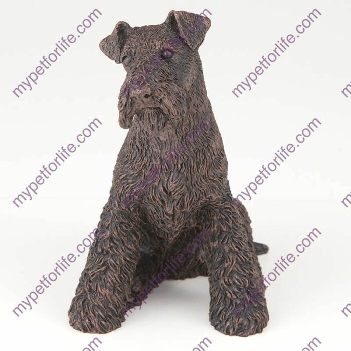 Bronze style dog cremation urn, airedale terrier