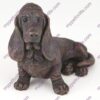 Bronze style dog cremation urn, basset hound