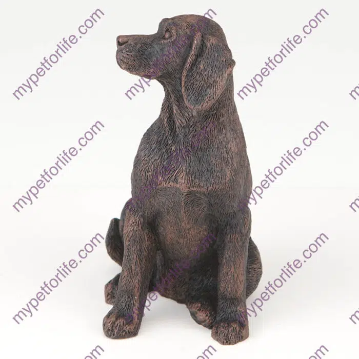 Bronze style dog cremation urn, beagle