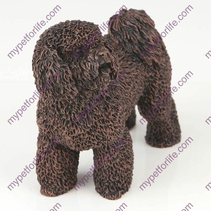 Bronze style dog cremation urn, bichon frise