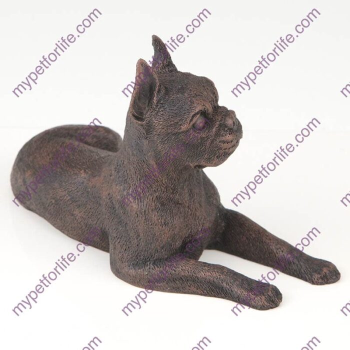 Bronze style dog cremation urn, boston terrier