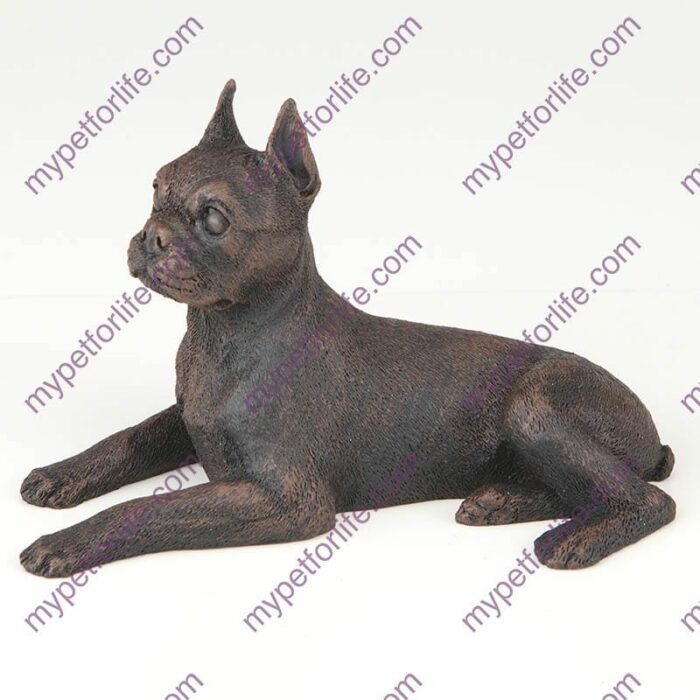 Bronze style dog cremation urn, boston terrier