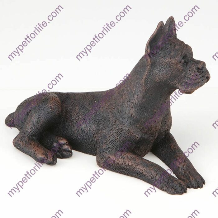 Bronze style dog cremation urn, boxer