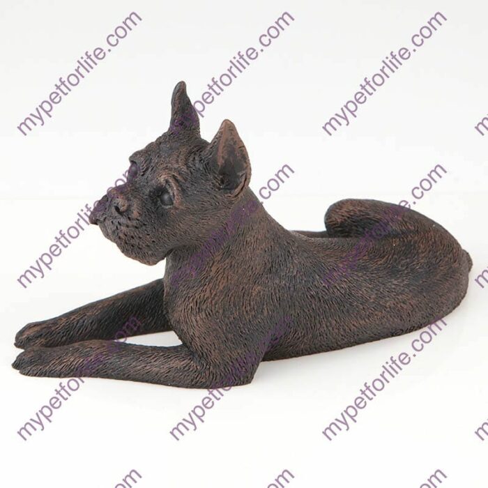 Bronze style dog cremation urn, boxer