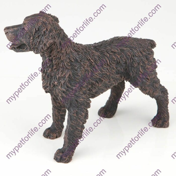 Bronze style dog cremation urn, brittany