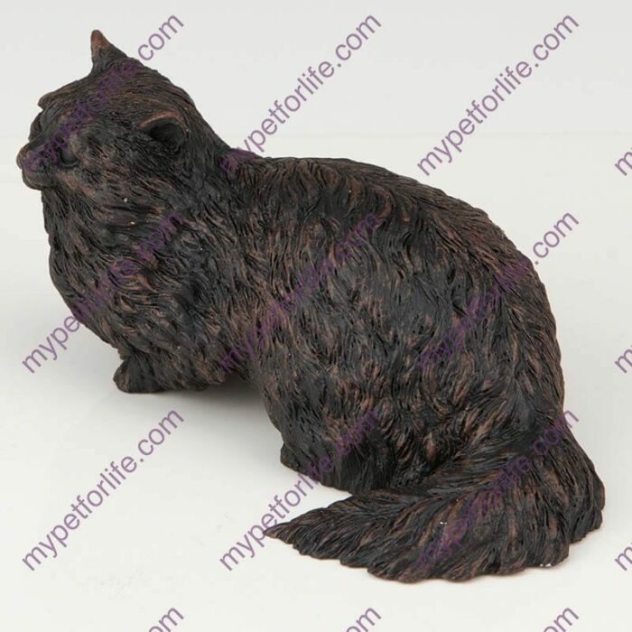 Bronze style cat cremation urn