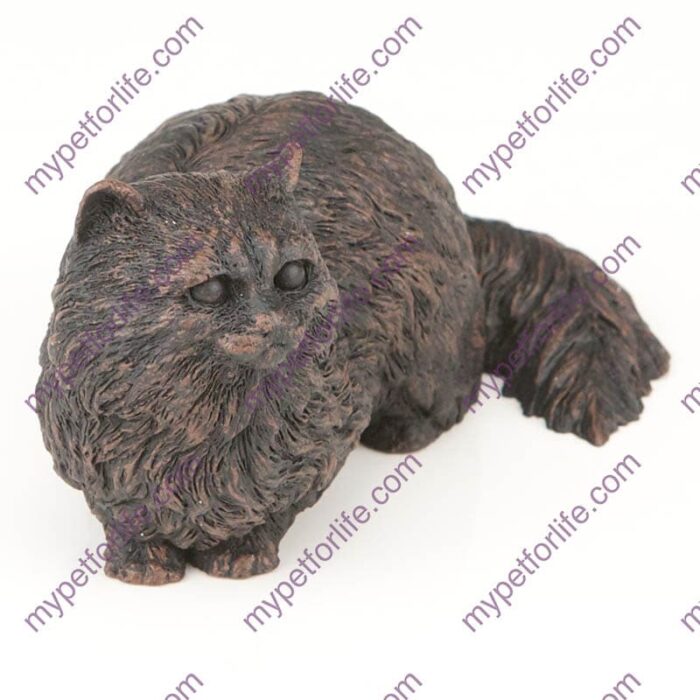 Bronze style cat cremation urn