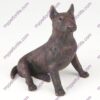 Bronze style dog cremation urn, bull terrier