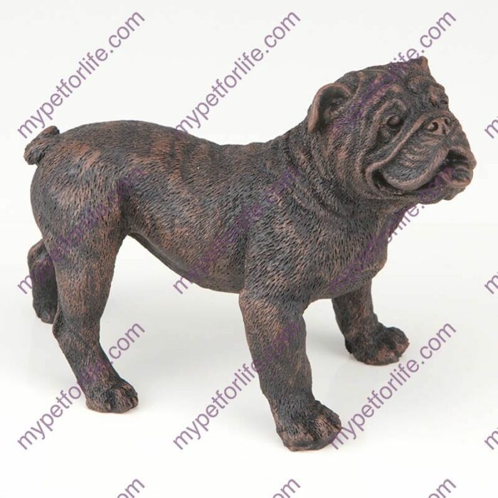 Bronze style dog cremation urn, bulldog