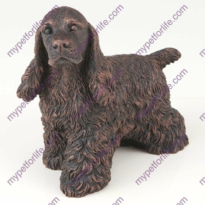 Bronze style dog cremation urn, cocker spaniel