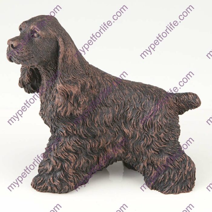 Bronze style dog cremation urn, cocker spaniel