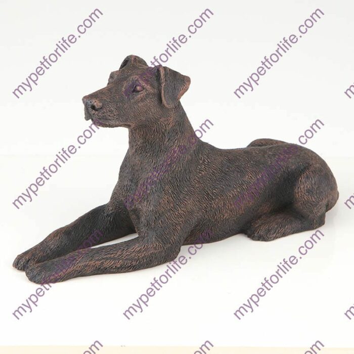 Bronze style dog cremation urn, doberman