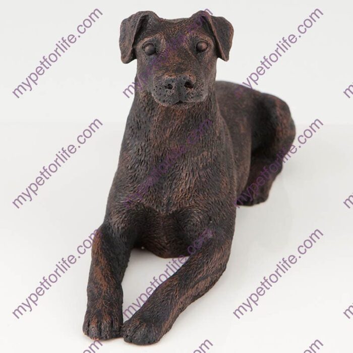 Bronze style dog cremation urn, doberman